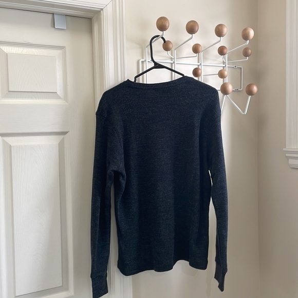 RALPH Lauren - Waffle Long Sleeve Casual Shirt - Dark Grey -  Large - Picture 5 of 10